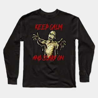 Keep calm and scary on zombie t-shirt Long Sleeve T-Shirt